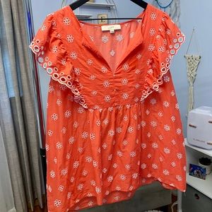 Red/orange eyelet top!